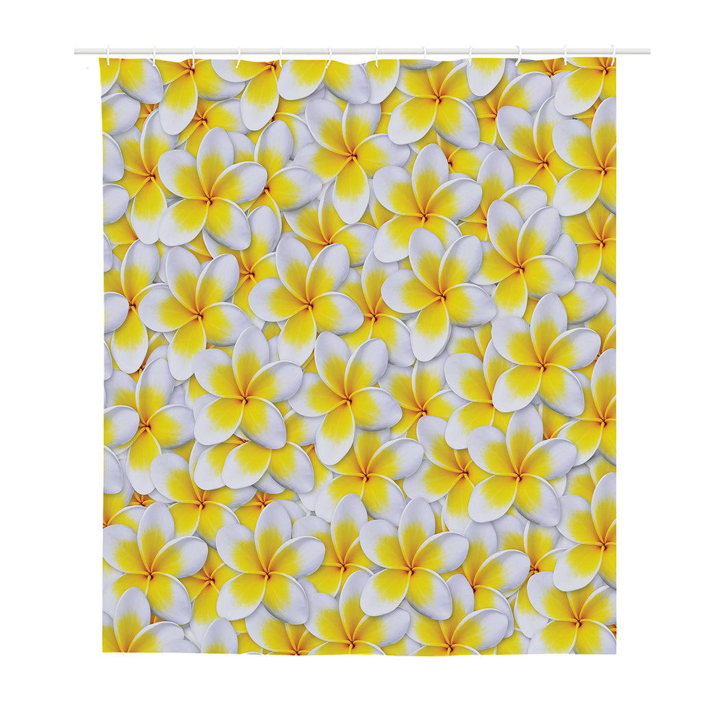 Frangipani Flower Print Polyester Shower Curtain