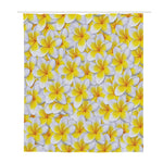Frangipani Flower Print Polyester Shower Curtain