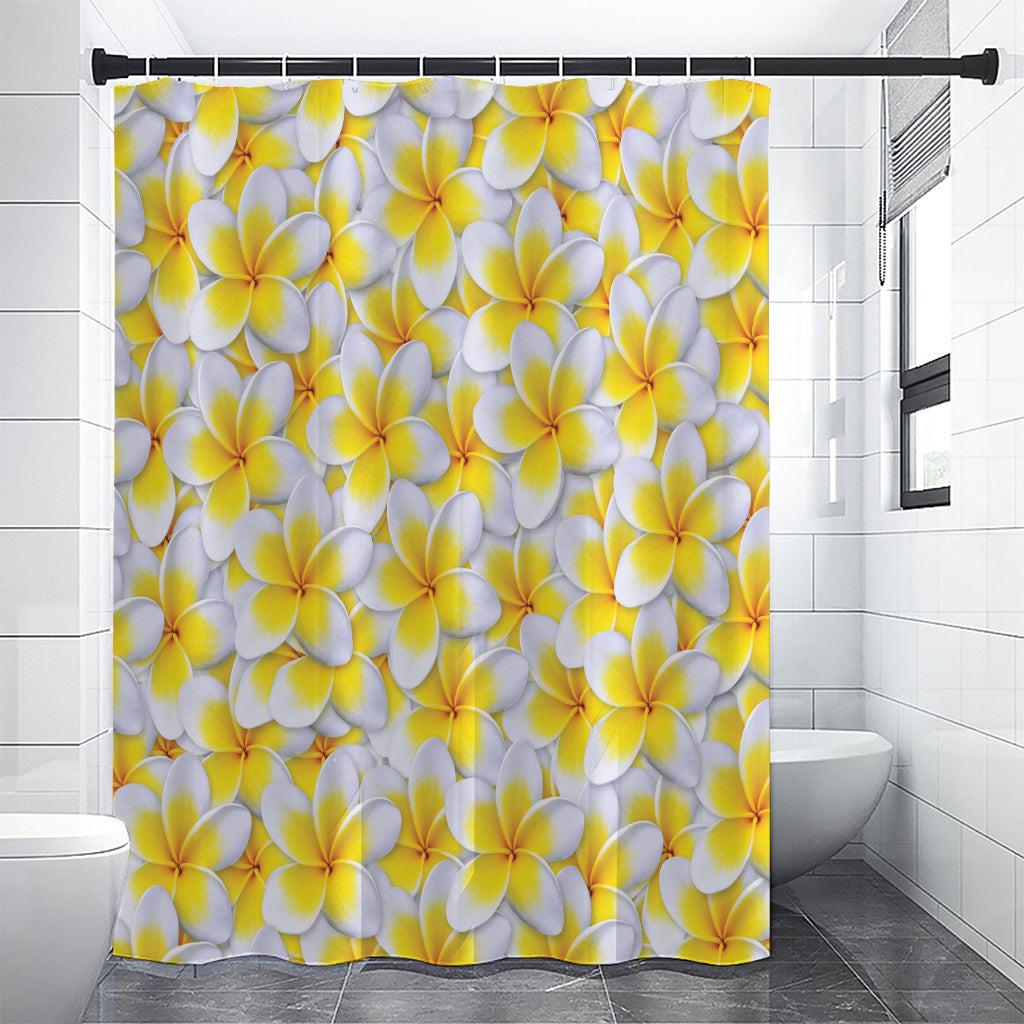 Frangipani Flower Print Premium Shower Curtain