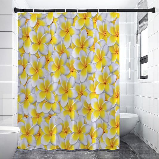 Frangipani Flower Print Premium Shower Curtain