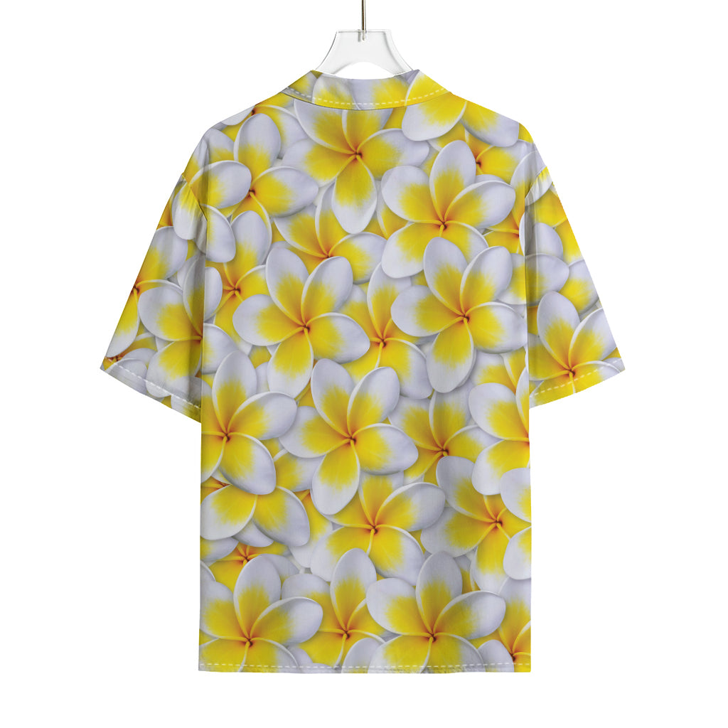 Frangipani Flower Print Rayon Hawaiian Shirt