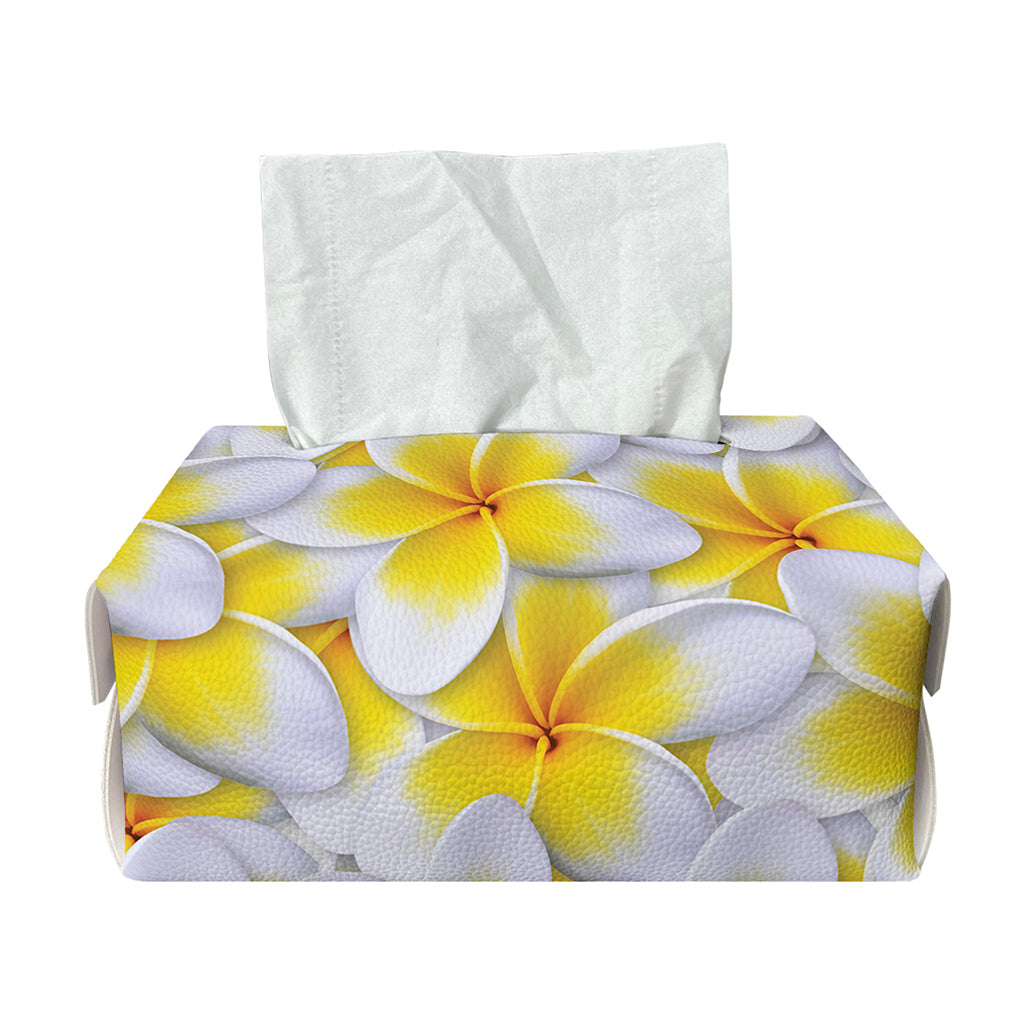 Frangipani Flower Print Rectangle Tissue Box Cover