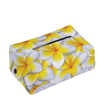 Frangipani Flower Print Rectangle Tissue Box Cover