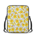 Frangipani Flower Print Rectangular Crossbody Bag