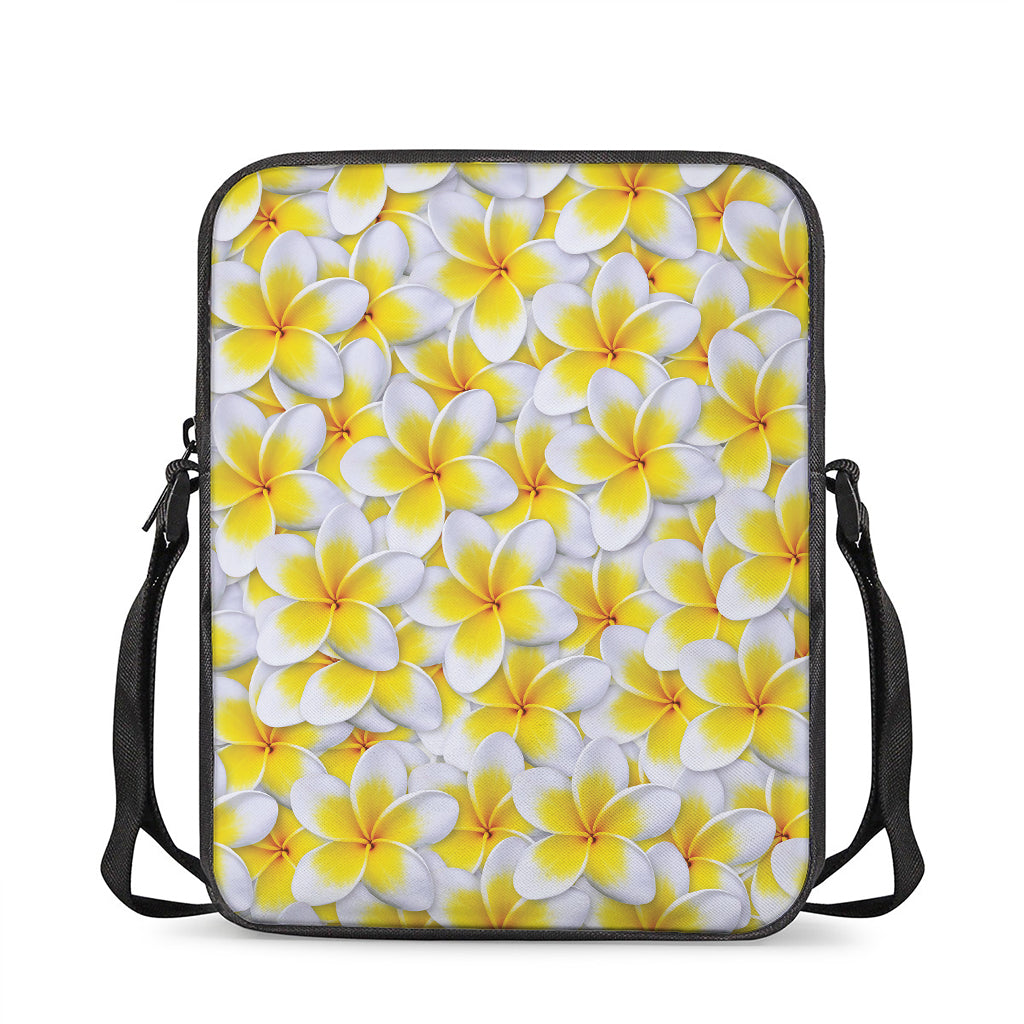 Frangipani Flower Print Rectangular Crossbody Bag