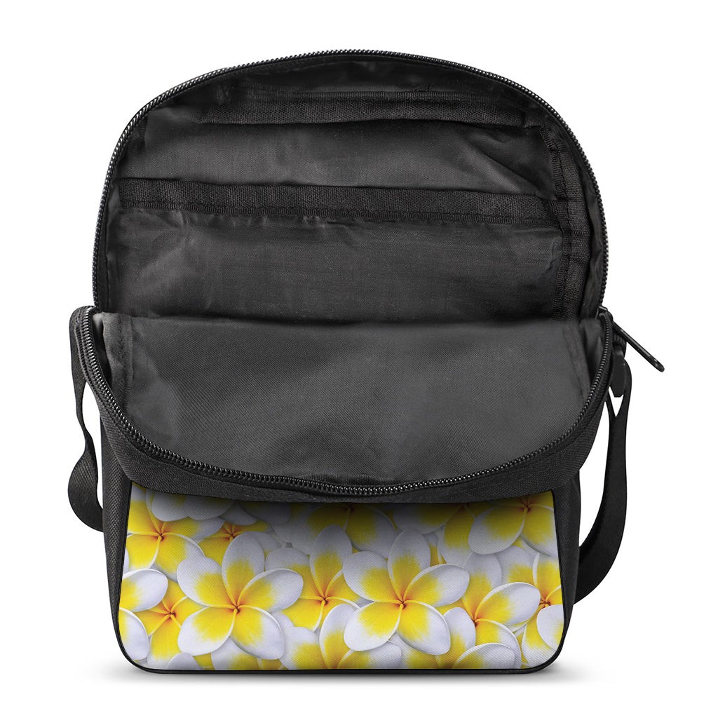 Frangipani Flower Print Rectangular Crossbody Bag