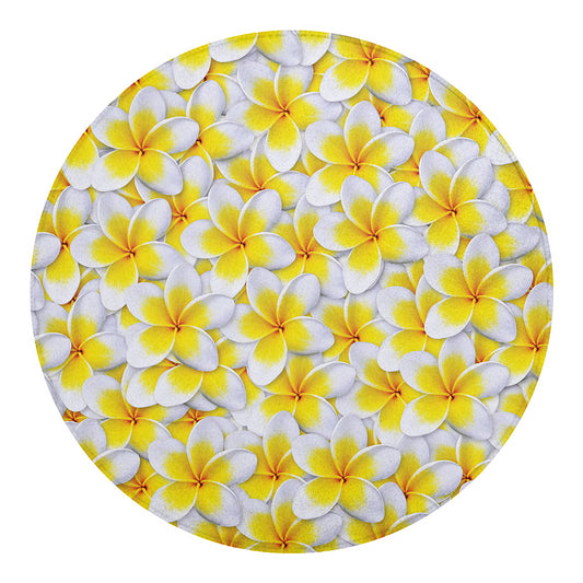 Frangipani Flower Print Round Blanket