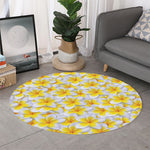 Frangipani Flower Print Round Rug