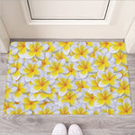 Frangipani Flower Print Rubber Doormat