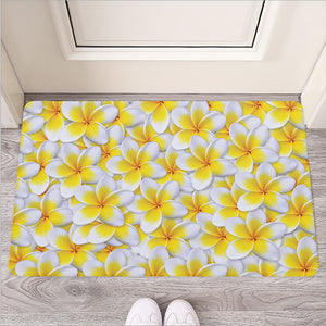 Frangipani Flower Print Rubber Doormat