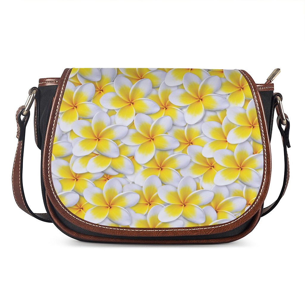 Frangipani Flower Print Saddle Bag