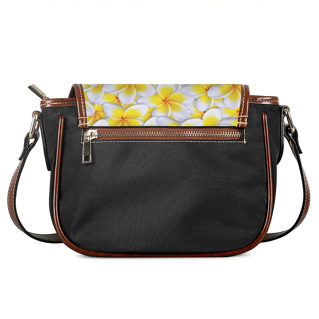 Frangipani Flower Print Saddle Bag