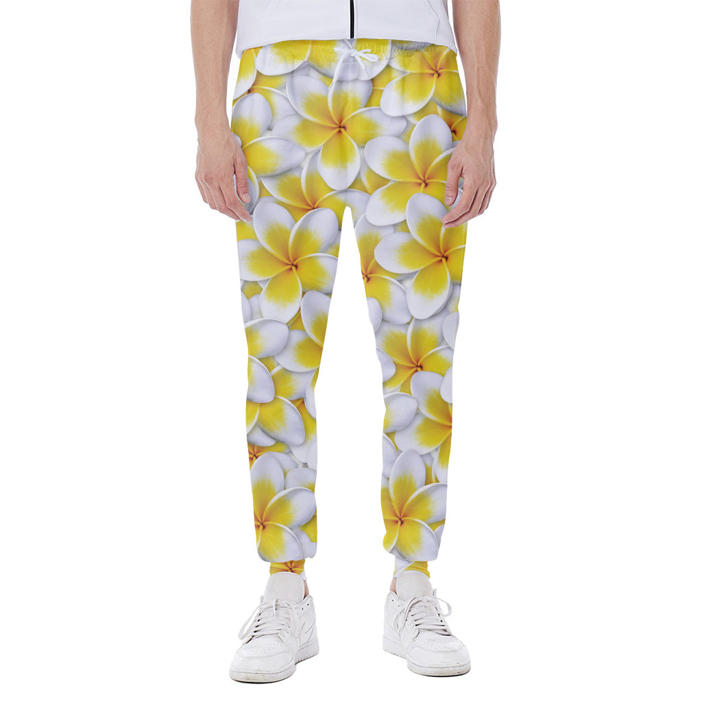 Frangipani Flower Print Scuba Joggers