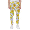 Frangipani Flower Print Scuba Joggers