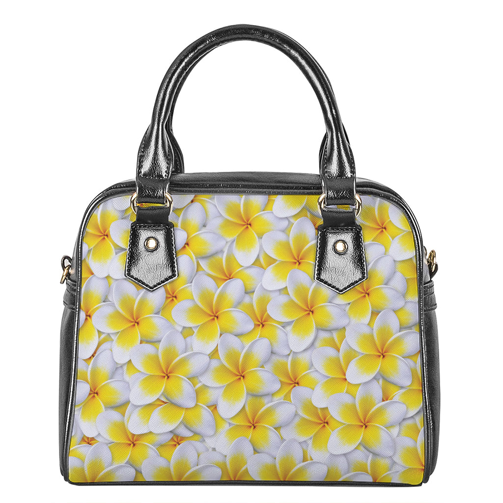 Frangipani Flower Print Shoulder Handbag