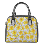 Frangipani Flower Print Shoulder Handbag