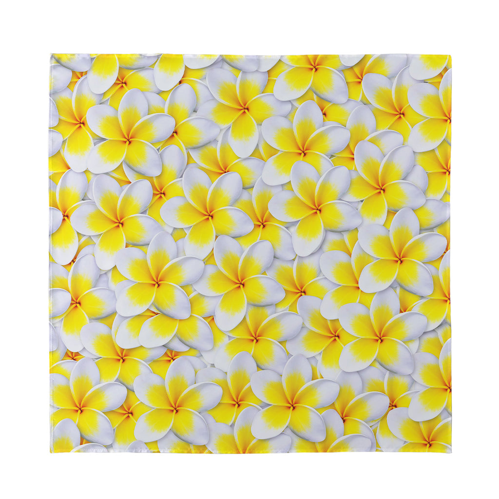 Frangipani Flower Print Silk Bandana