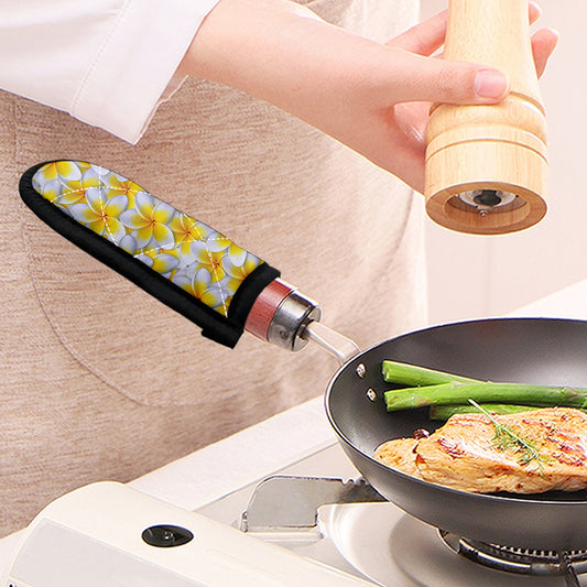 Frangipani Flower Print Skillet Handle Cover