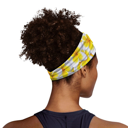 Frangipani Flower Print Sports Headband