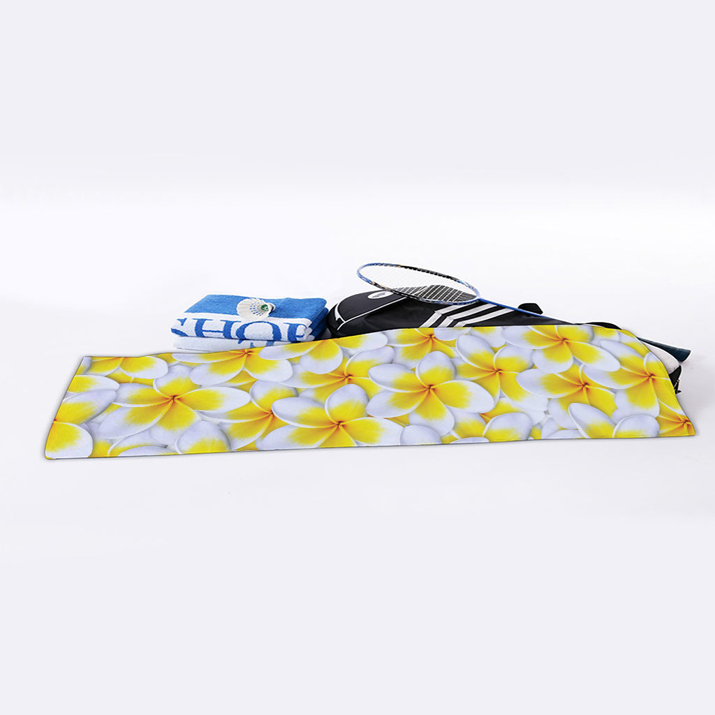 Frangipani Flower Print Sports Towel