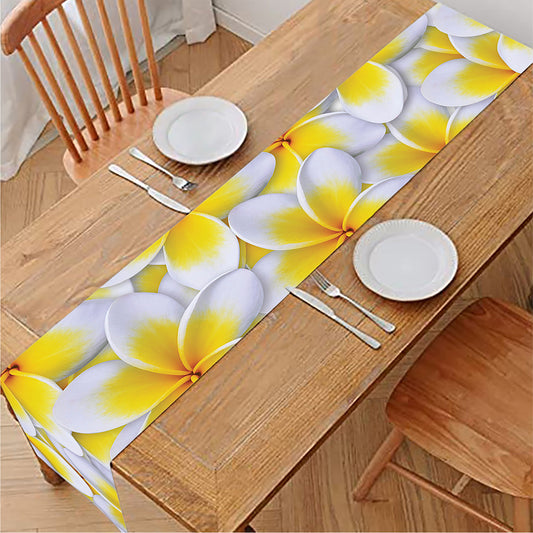 Frangipani Flower Print Table Runner