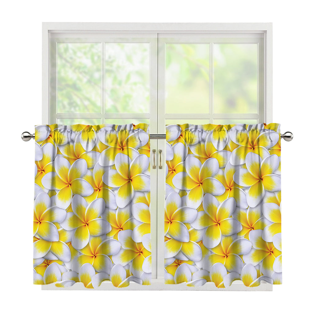 Frangipani Flower Print Tier Curtains