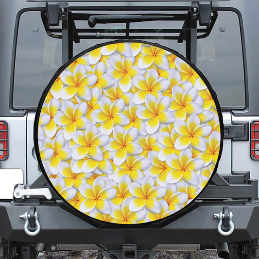 Frangipani Flower Print Tire Cover
