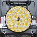 Frangipani Flower Print Tire Cover With Camera Hole