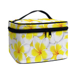 Frangipani Flower Print Travel Makeup Bag