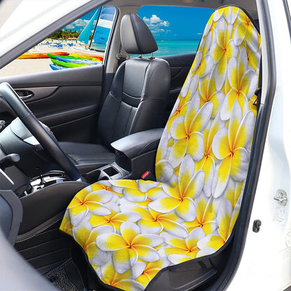 Frangipani Flower Print Waterproof Car Seat Cover