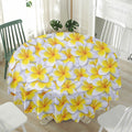Frangipani Flower Print Waterproof Round Tablecloth