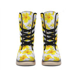 Frangipani Flower Print Winter Boots