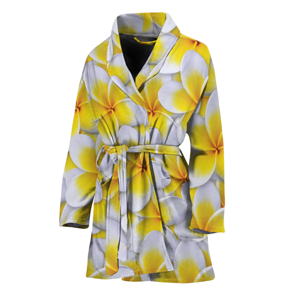 Frangipani Flower Print Women's Bathrobe