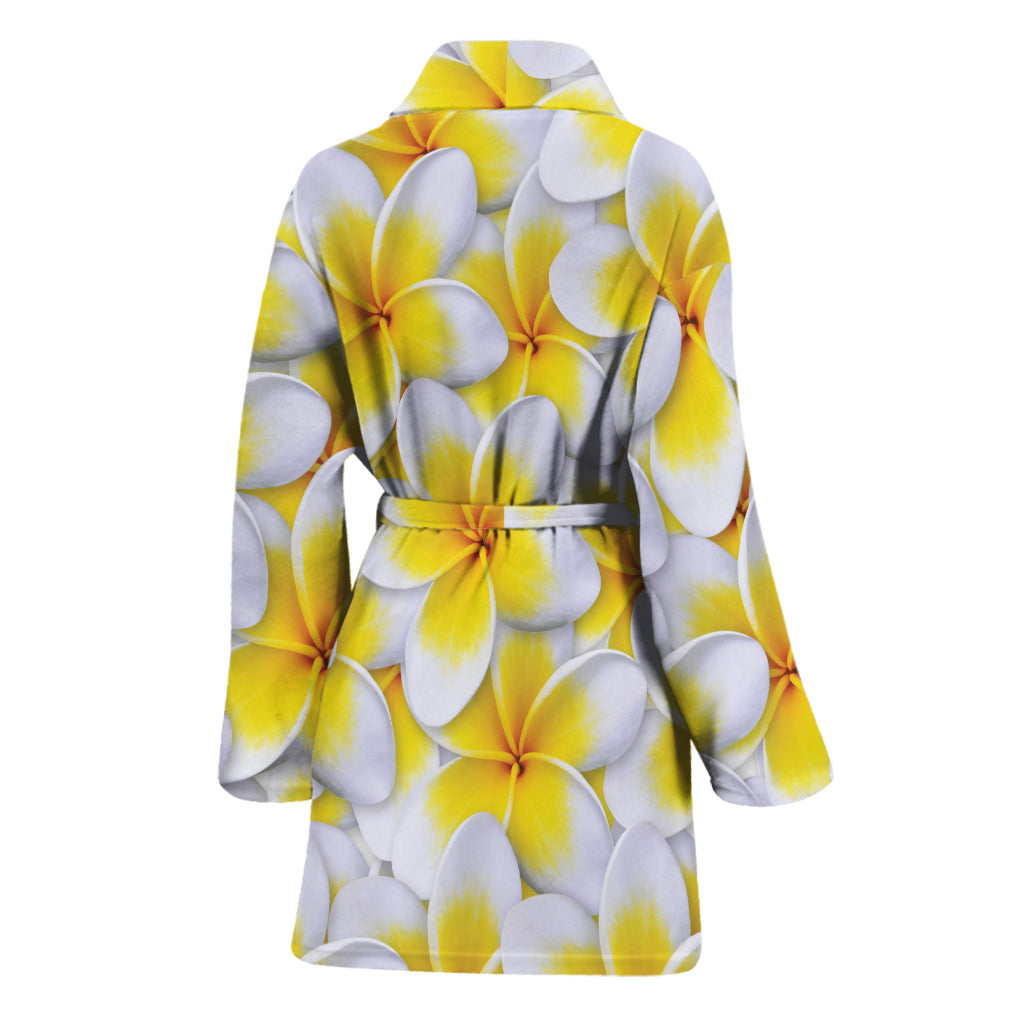 Frangipani Flower Print Women's Bathrobe