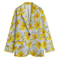 Frangipani Flower Print Women's Blazer