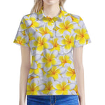 Frangipani Flower Print Women's Polo Shirt