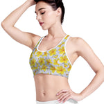 Frangipani Flower Print Women's Sports Bra