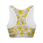 Frangipani Flower Print Women's Sports Bra