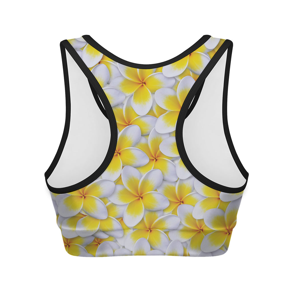 Frangipani Flower Print Women's Sports Bra