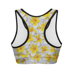 Frangipani Flower Print Women's Sports Bra