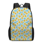 Frangipani On The Water Pattern Print 17 Inch Backpack