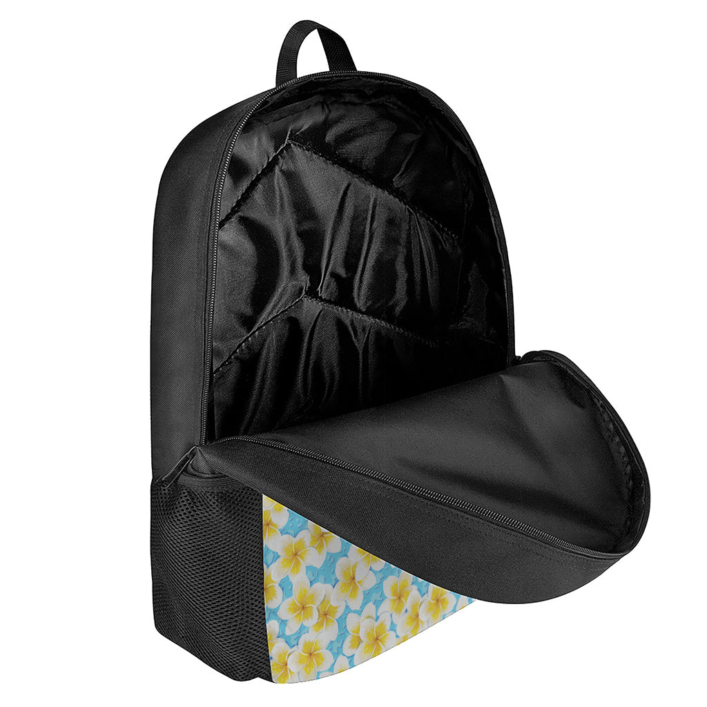 Frangipani On The Water Pattern Print 17 Inch Backpack
