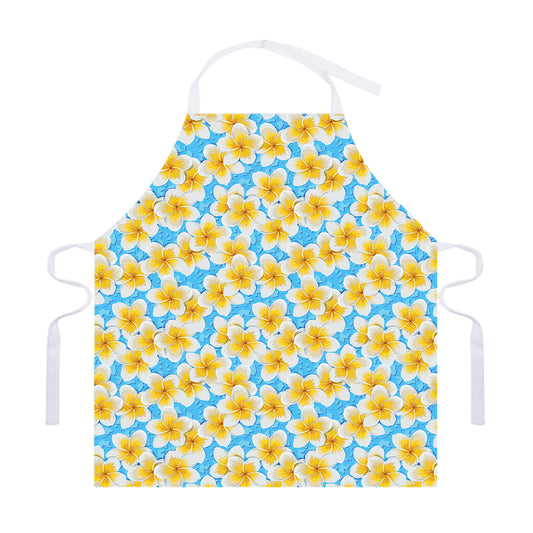 Frangipani On The Water Pattern Print Adjustable Apron