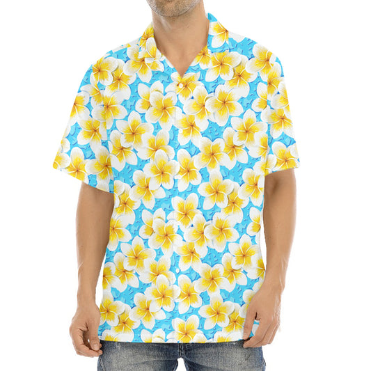 Frangipani On The Water Pattern Print Aloha Shirt