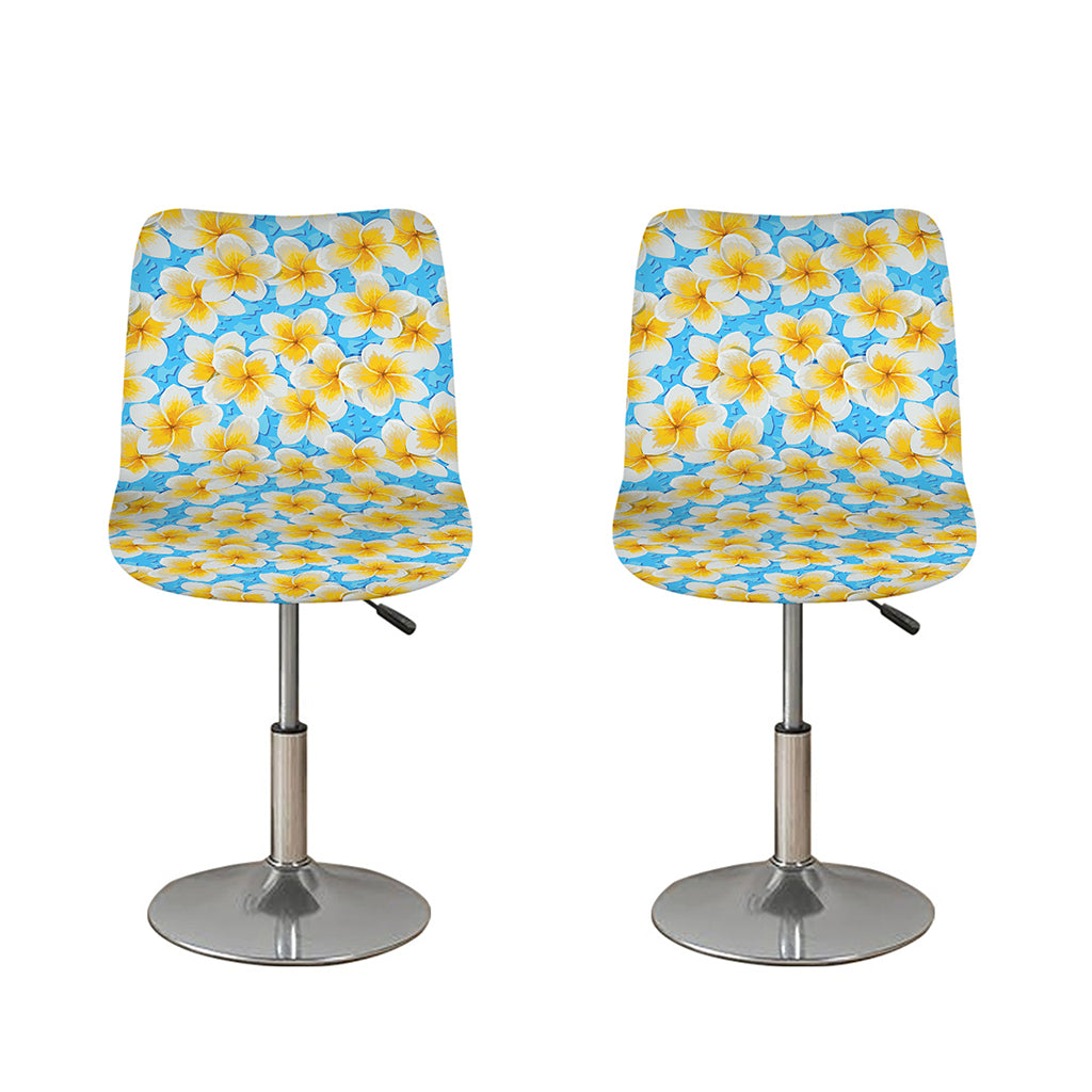 Frangipani On The Water Pattern Print Bar Stool Covers