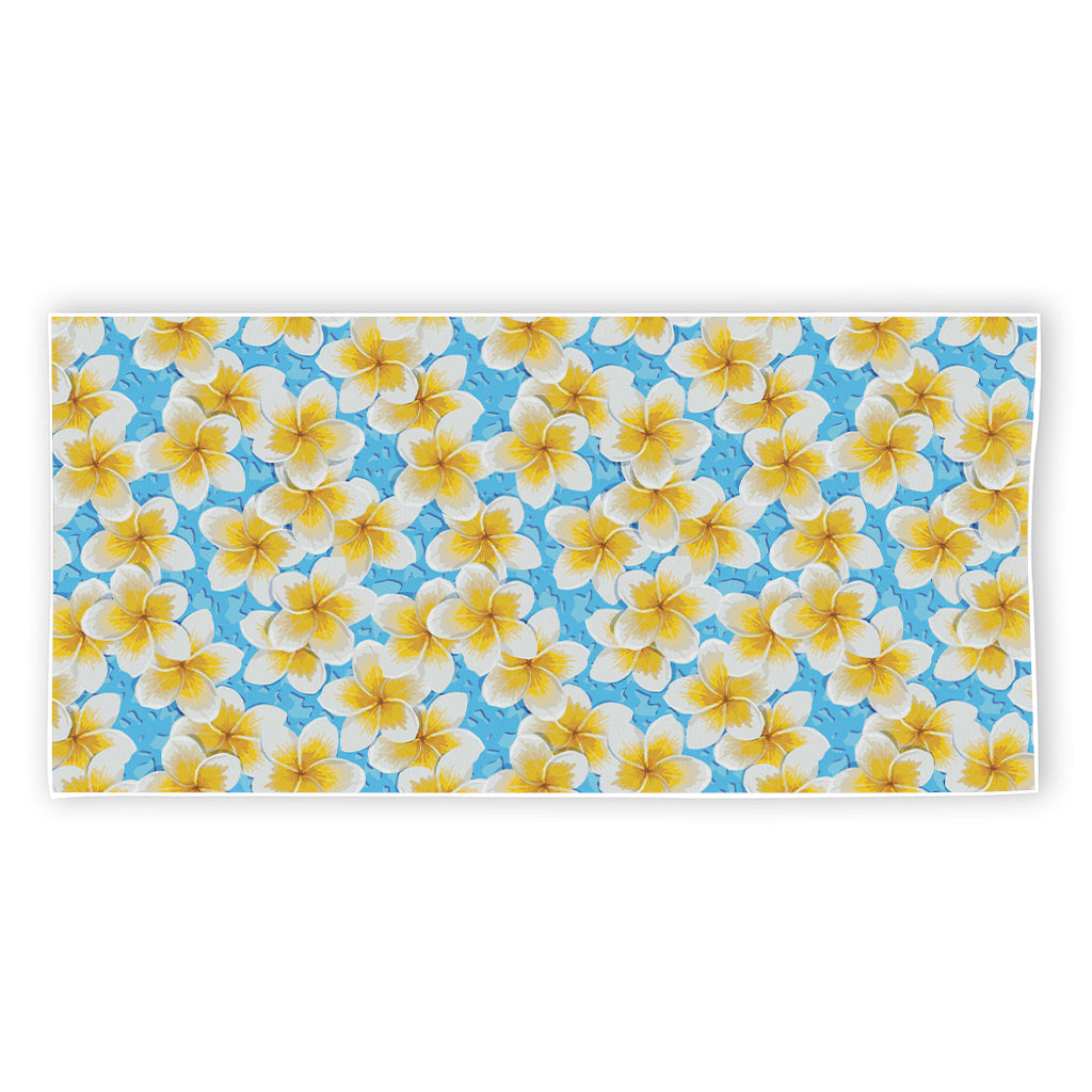 Frangipani On The Water Pattern Print Beach Towel