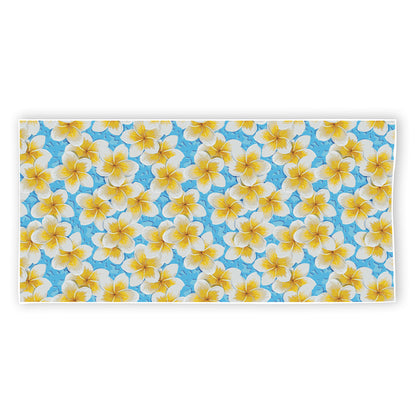 Frangipani On The Water Pattern Print Beach Towel