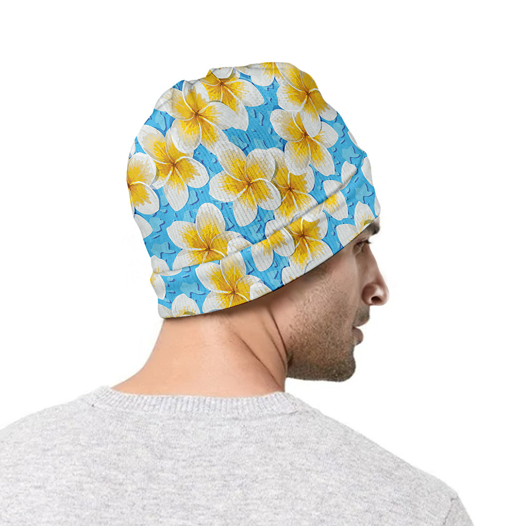 Frangipani On The Water Pattern Print Beanie
