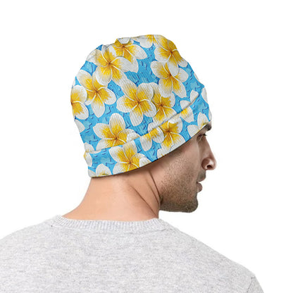 Frangipani On The Water Pattern Print Beanie