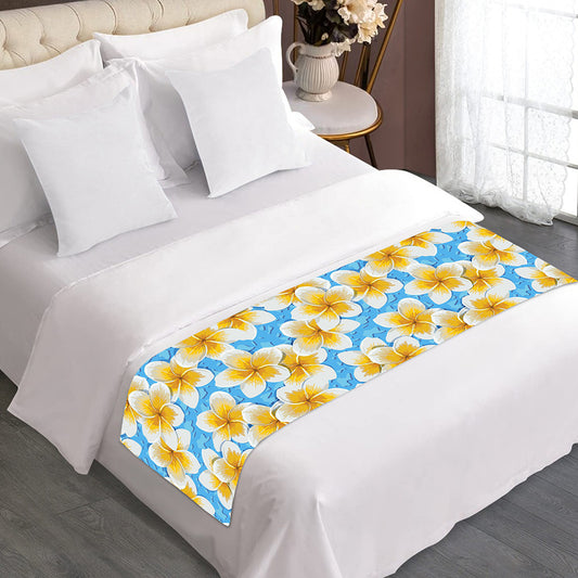 Frangipani On The Water Pattern Print Bed Runner
